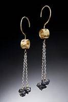 Gold, Silver & Natural Diamond Earrings by Nina Mann Gold, Silver & Natural Diamond Earrings by Nina Mann