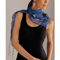 Canterbury Bells Chiffon Scarf - Jewel Tones by Giselle Shepatin