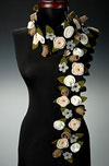 Get info on this felt scarf "Sari Scarf with Ivory" by Elizabeth Rubidge Handmade felt scarf "Sari Scarf with Ivory" by Elizabeth Rubidge