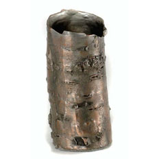 See larger view of this copper vase with silver accents by Michael Michaud Copper "Bark" Vase with Silver Finish by Michael Michaud