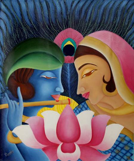 Divine Love by Neelam Gupta Oil on
canvas painting by Neelam Gupta