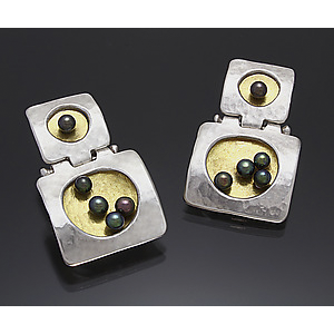 Sana Doumet Sunrise Blossom Black Pearl Earrings