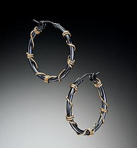 Silver Gold Wrapped Hoop Earrings by Suzanne Q Evon Silver Gold Wrapped Hoop Earrings by Suzanne Q Evon