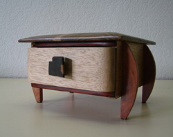 Bocote Wood Box - Click for details J. Amberg One-Drawer Bocote Wood Jewelry Box