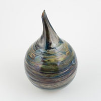 See larger view of this colorful handmade glass vase by Jim Loewer Handmade glass vase by Jim Loewer