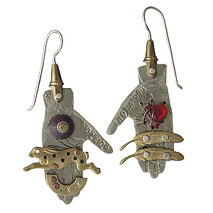 Thomas Mann Collage Hand Earrings