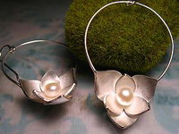 Silver Lotus Blossom Earrings by Moira Lime Silver Lotus Blossom Earrings by Moira Lime