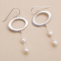 Handmade Silver and Pearl Earrings