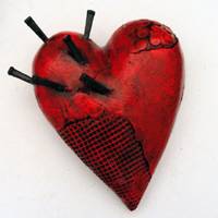 Ceramic Wall Heart by Mudgoddess