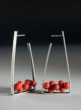 Red Jasper Triangle Hoops by Ayala Naphtali Red Jasper Triangle Hoops by Ayala Naphtali