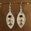 Garnet and Amethyst Earrings by Shanker