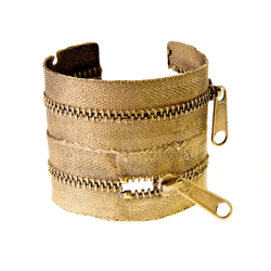 Alkemie Handmade Reclaimed Metal Zipper Cuff Bracelet