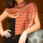 Batik scarf, 'Ginger Embrace'