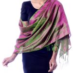 Varanasi silk shawl, 'Banaras Green'