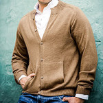 Men's alpaca cardigan, 'Classic in Camel' Men's alpaca cardigan, 'Classic in Camel'
