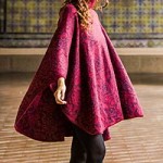 Alpaca blend reversible poncho, 'Sublime Purple' Alpaca blend reversible poncho, 'Sublime Purple'