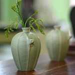 Ceramic vases, 'Frangipani Frogs' (pair) Ceramic vases, 'Frangipani Frogs' (pair)