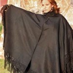 Alpaca blend poncho, 'Black Floral Elegance' Alpaca blend poncho, 'Black Floral Elegance'