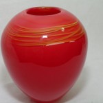 Hand Blown Red Glass Vase by C&H Glassworks Hand Blown Red Glass Vase by C&H Glassworks