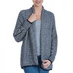Alpaca blend cardigan, 'Ocean Warmth' Sweaters