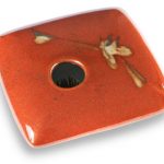 Square Ikebana Flower Vase, Red Zen Jeff Peters Vases & Vessels