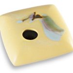 Square Ikebana Flower Vase, Yellow Wave Jeff Peters Vases & Vessels