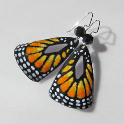 Enamel Monarch Butterfly Earrings by Patsy Oxley