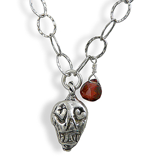 Day of the Dead Silver Pendant Necklace