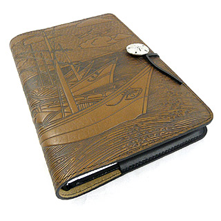 Van Gogh Boats Refillable Embossed Leather Journal