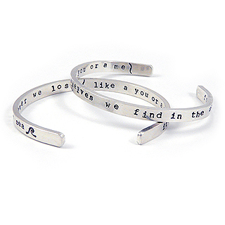EE Cummings Inspirational Quote Sterling Silver Cuff Bracelet