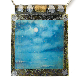 Eco Art Print Necklace: “Night Ocean”