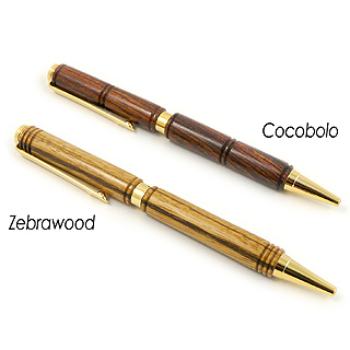 Hand-Turned Wood Writing Pen, Slim-Style