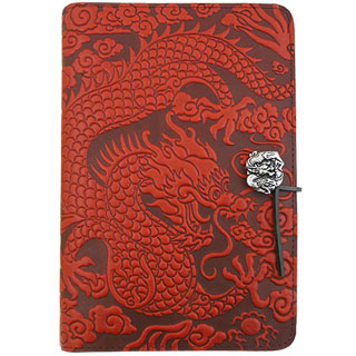 Cloud Dragon Refillable Embossed Leather Journal