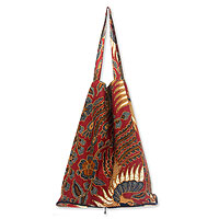 Cotton batik foldable tote bag, 'Surakarta Legacy'