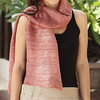Silk scarf, 'Bold Rose'