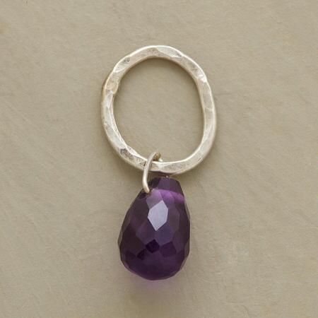 Sterling Faceted Birthstone Charms - Amethyst