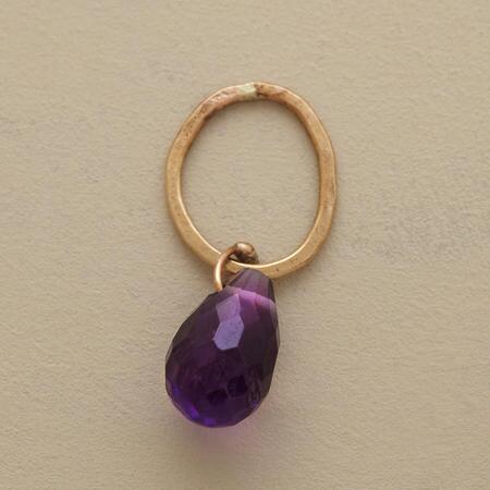 Gold Faceted Birthstone Charms - Amethyst