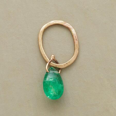 Gold Faceted Birthstone Charms - Emerald