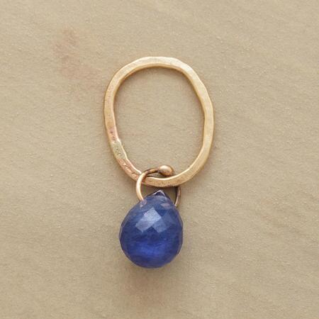 Gold Faceted Birthstone Charm - Sapphire