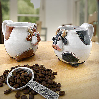 Stoneware Pottery Cow Mug