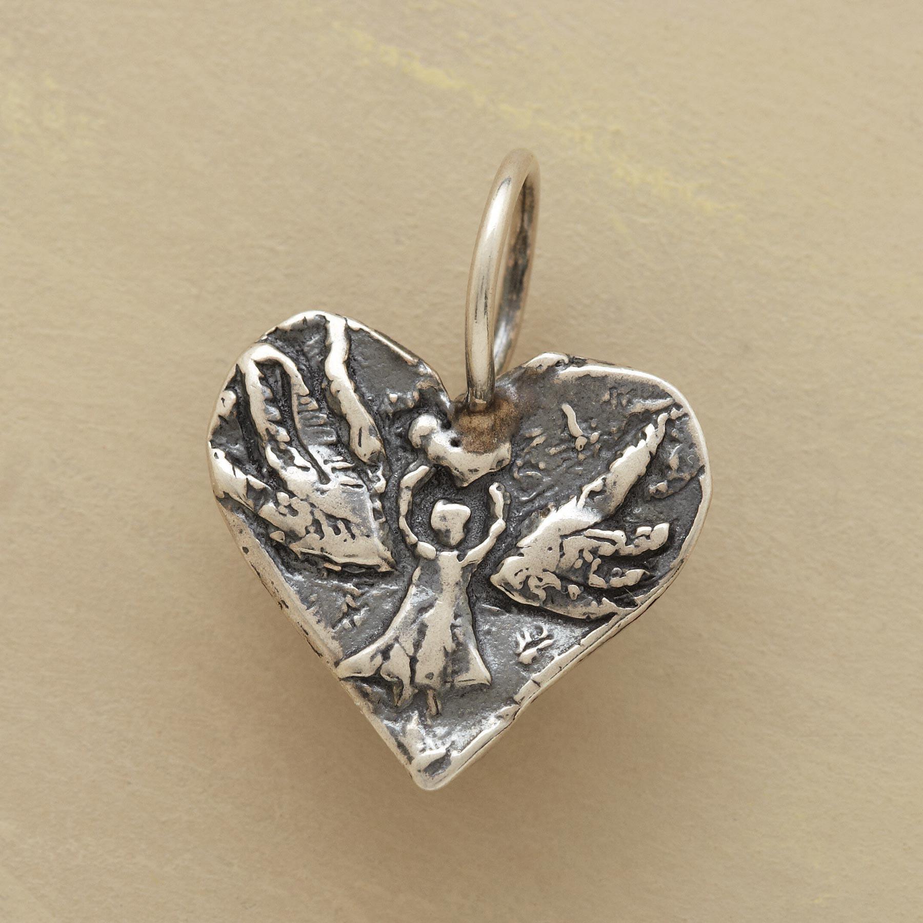 Sterling Silver Angel Heart Charm