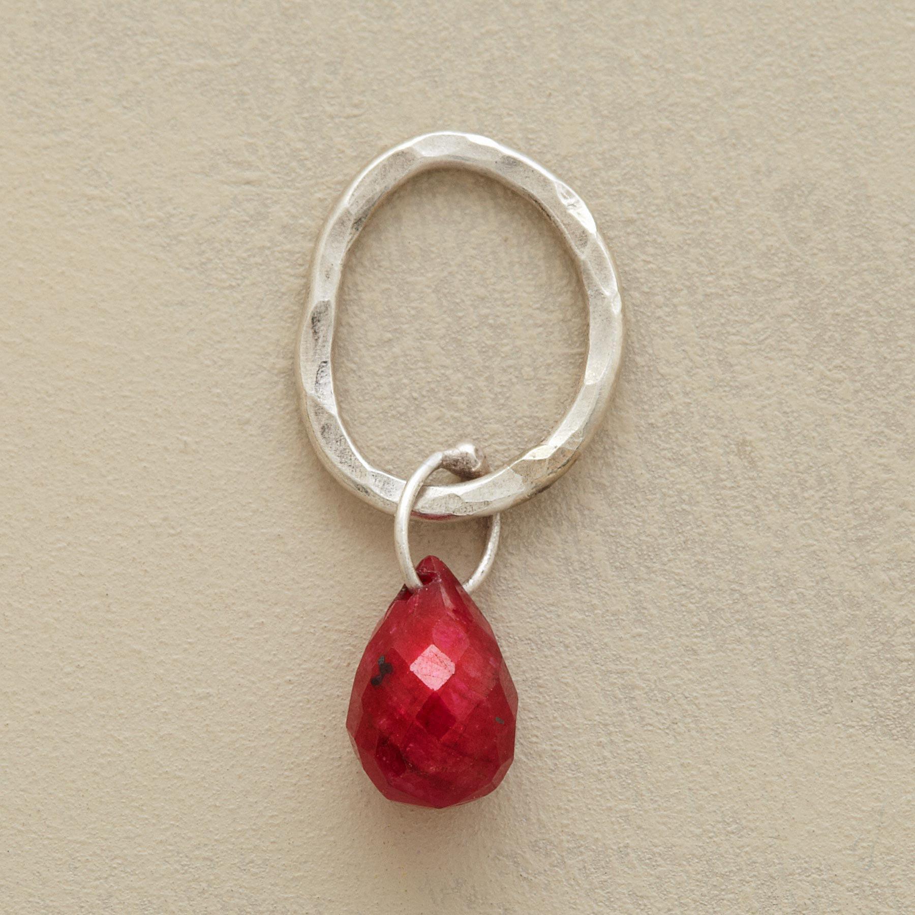 Sterling Faceted Birthstone Charms - Ruby