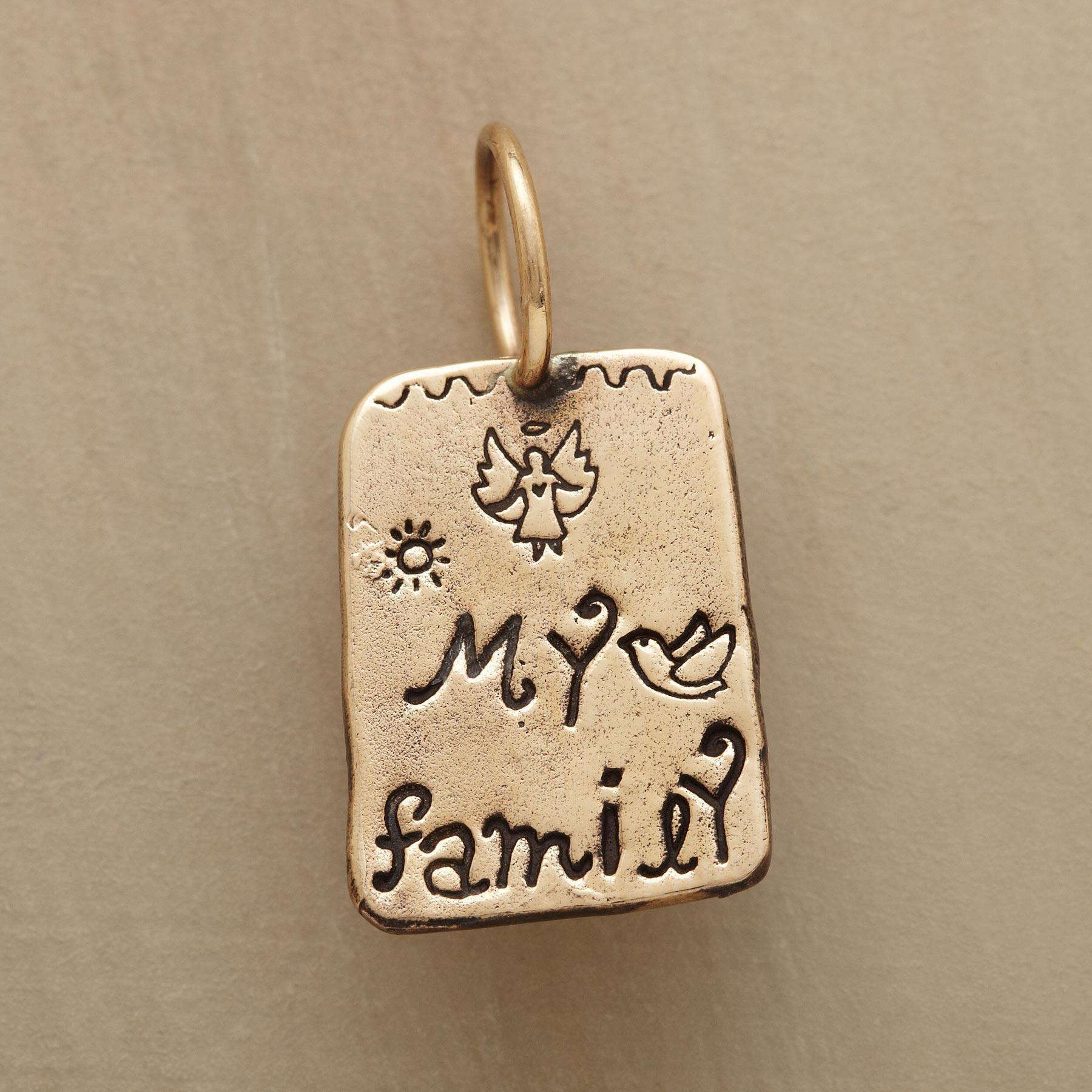 Gold My Family Charm