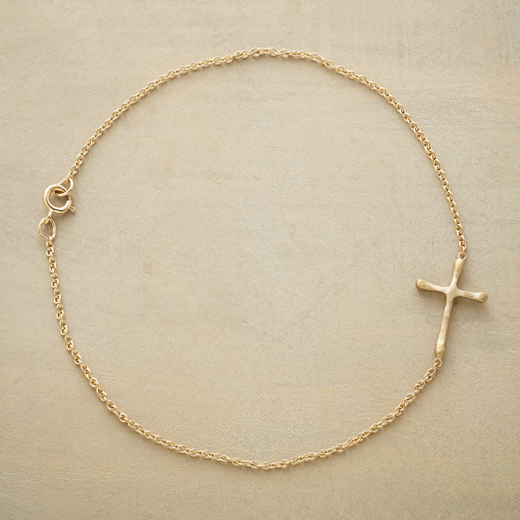 Gold Linked Cross Bracelet