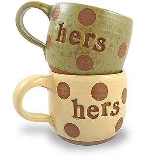 Hers and Hers Handcrafted Mugs, Set of 2