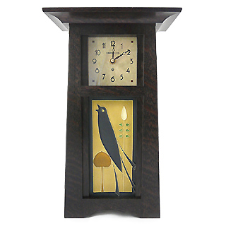 Tall Craftsman Clock with Songbird Tile
