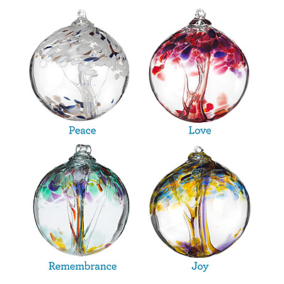 Recycled Glass Tree Globes - Wishes