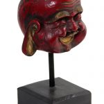 Antique Style Red Buddha Sculpture, 'Laughing Red Buddha'