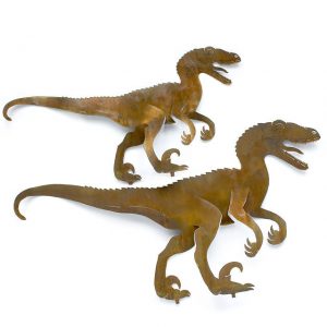 Velociraptor Garden Sculpture Set