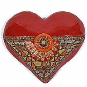 Black Eyed Susan Small Ceramic Wall Heart